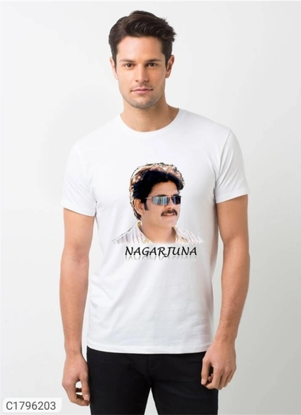  Polyester Blend Printed Half Sleeves T-Shirts(SC1796203)  - XL 