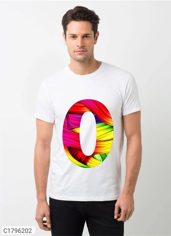  Polyester Blend Printed Half Sleeves T-Shirts(SC1796202)  - M