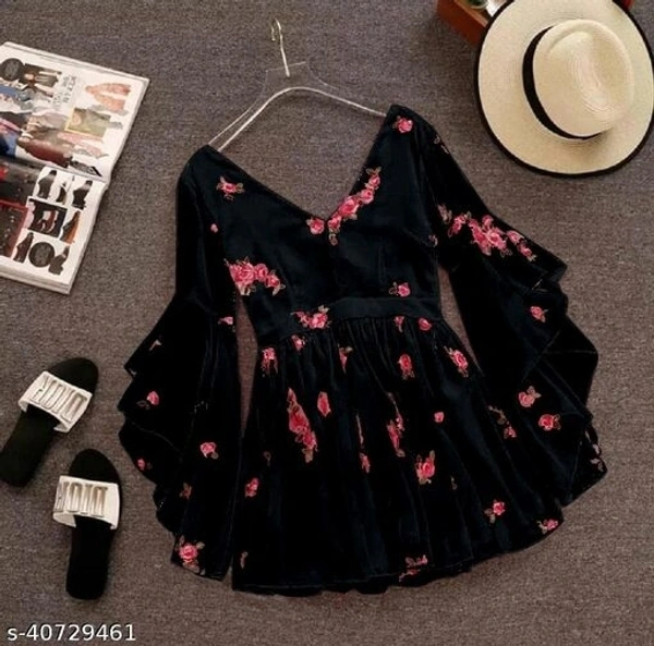 Fancy Glamorous Women Tops & Tunics(SS40729461)  - Black , XL