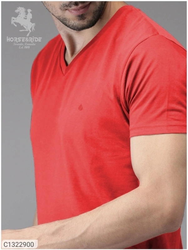  Horse & Ride Cotton Solid Half Sleeves T-Shirt(SC1322900)  - M
