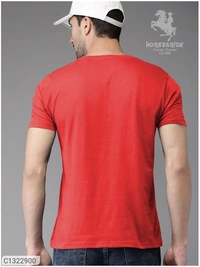  Horse & Ride Cotton Solid Half Sleeves T-Shirt(SC1322900)  - M