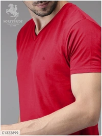  Horse & Ride Cotton Solid Half Sleeves T-Shirt(SC1322899)  - M