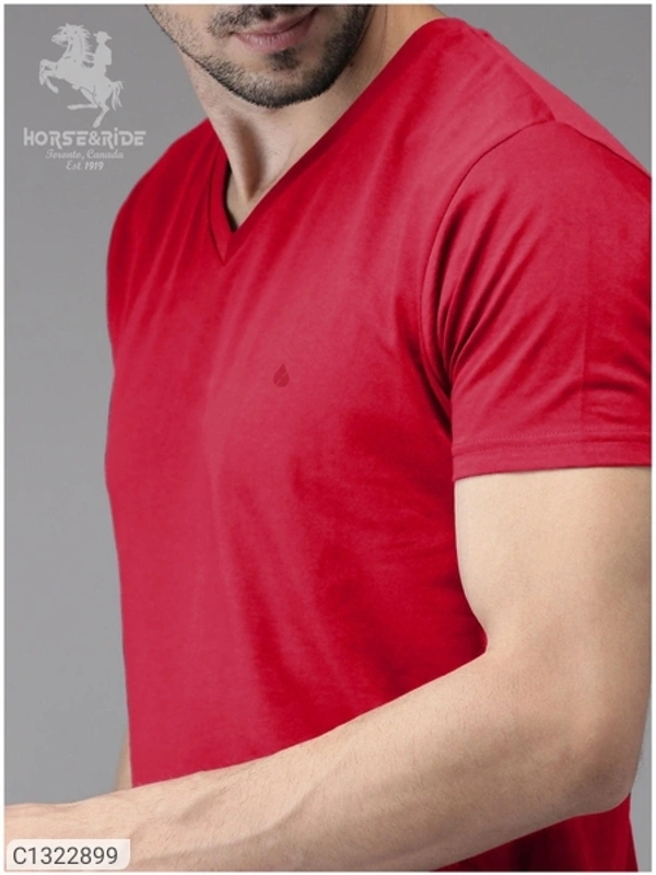 Horse & Ride Cotton Solid Half Sleeves T-Shirt(SC1322899)  - M