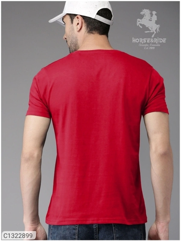  Horse & Ride Cotton Solid Half Sleeves T-Shirt(SC1322899)  - L