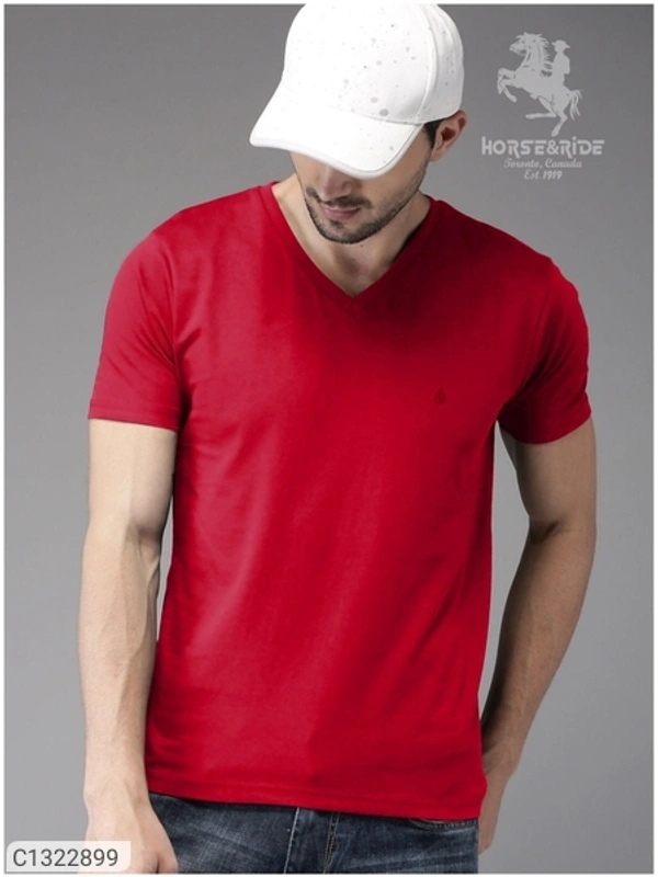  Horse & Ride Cotton Solid Half Sleeves T-Shirt(SC1322899)  - L