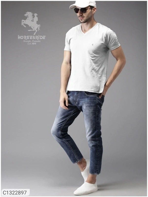  Horse & Ride Cotton Solid Half Sleeves T-Shirt(SC1322897)  - M