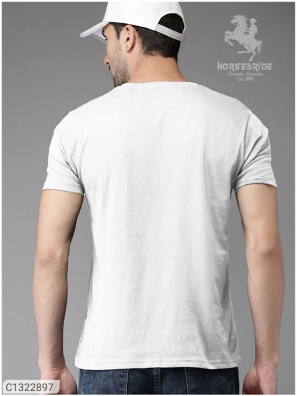  Horse & Ride Cotton Solid Half Sleeves T-Shirt(SC1322897)  - L