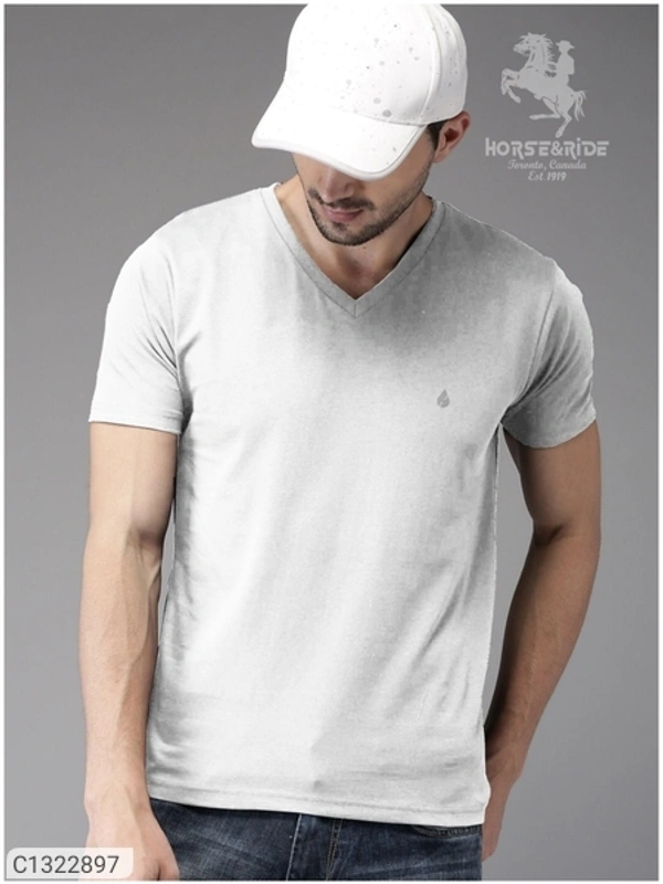  Horse & Ride Cotton Solid Half Sleeves T-Shirt(SC1322897)  - L