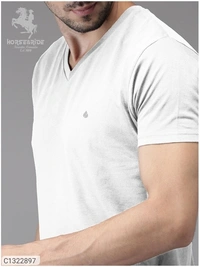  Horse & Ride Cotton Solid Half Sleeves T-Shirt(SC1322897)  - L