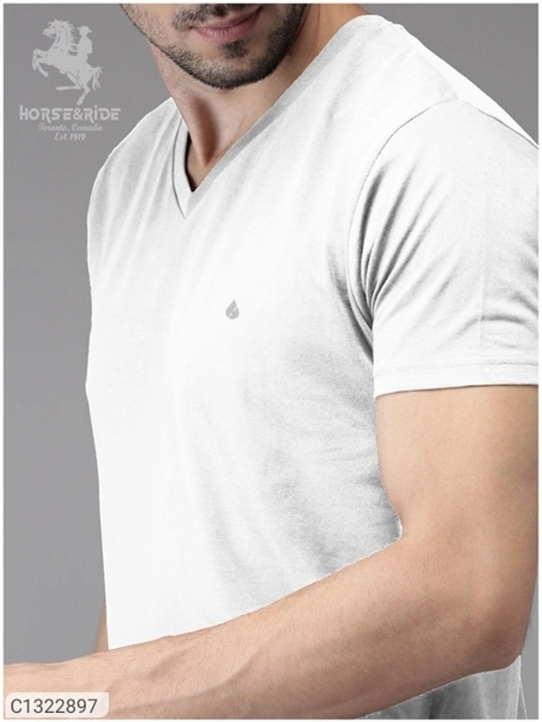  Horse & Ride Cotton Solid Half Sleeves T-Shirt(SC1322897)  - L