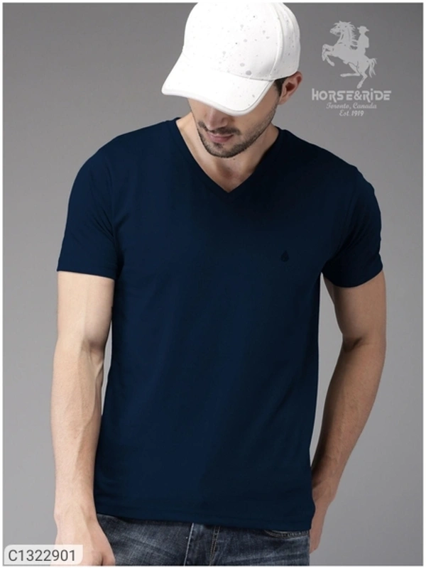  Horse & Ride Cotton Solid Half Sleeves T-Shirt(SC1322901)  - L