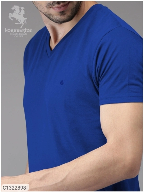  Horse & Ride Cotton Solid Half Sleeves T-Shirt(SC1322898)  - M