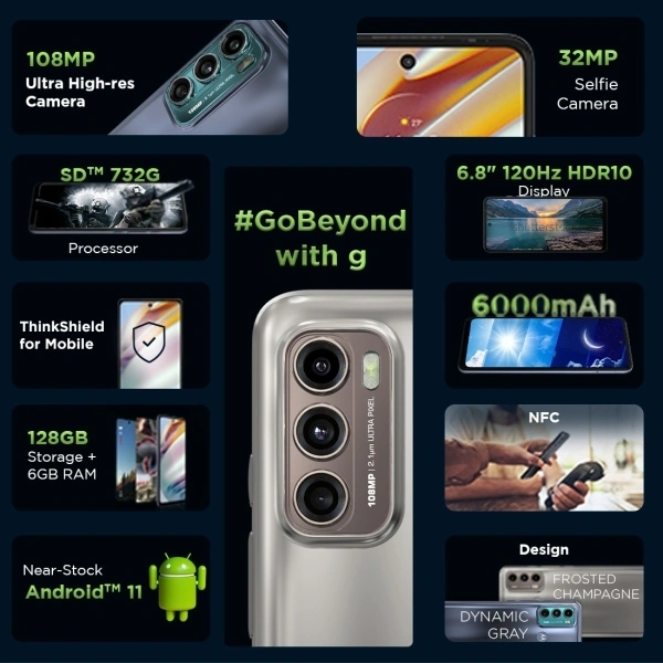 MOTOROLA G60 (Frosted Champagne, 128 GB)