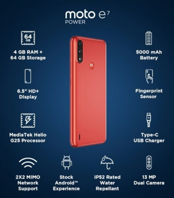 MOTOROLA E7 Power (64 GB) - Red