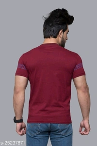DevHim Cotton Round Neck Half Sleeve T-shirt (SS25237873)  - Maroon, XL 