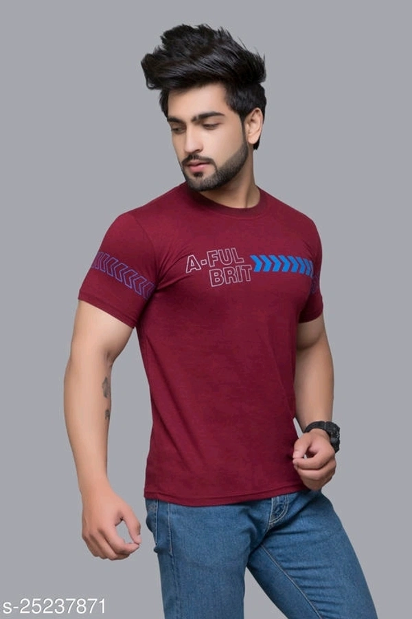 DevHim Cotton Round Neck Half Sleeve T-shirt (SS25237873)  - Maroon, XL 