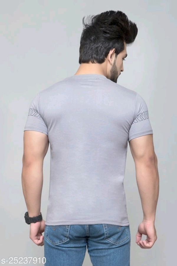DevHim Cotton Round Neck Half Sleeve T-shirt (SS25237873)  - Grey , XL 