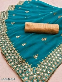 RITA MIRROR TRENDY SAREE (SS16818989)  - Navy Blue 