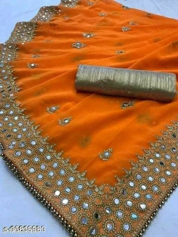 RITA MIRROR TRENDY SAREE (SS16818989)  - Orange