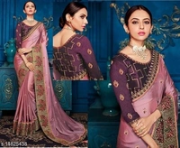 Pink Saree With Hevi Embroidered Border Work (SS14825438) 
