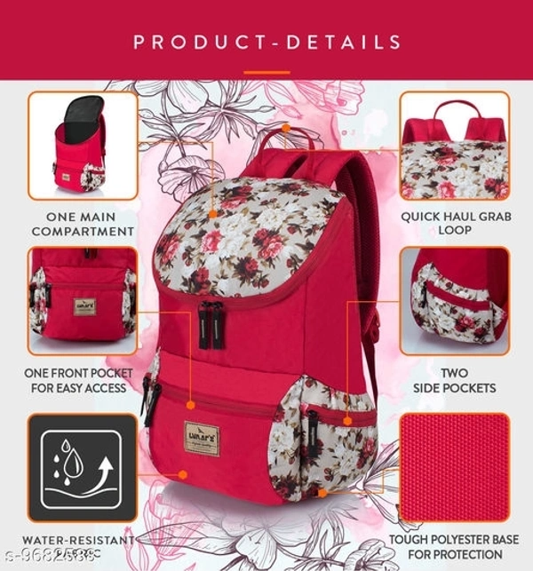 Lunar's Monica - 1 Compartment Backpack Girls School Bag Student Backpack Women Travel bag (Red)(SS9682588) 