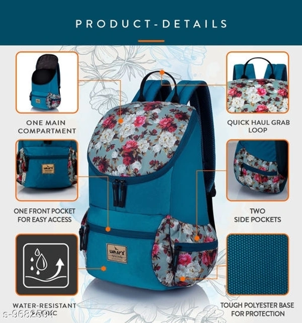 Lunar's Monica - 1 Compartment Backpack Girls School Bag Student Backpack Women Travel bag (Blue)(SS9682594) 
