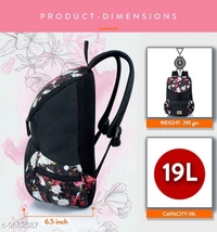 Lunar's Monica - 1 Compartment Backpack Girls School Bag Student Backpack Women Travel bag (Black)(SS9682587) 