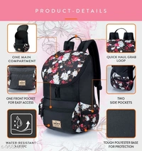 Lunar's Monica - 1 Compartment Backpack Girls School Bag Student Backpack Women Travel bag (Black)(SS9682587) 