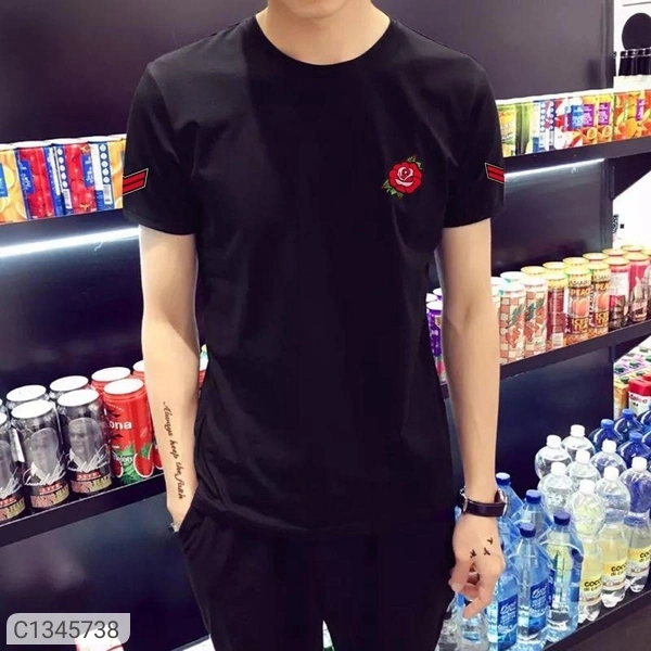  Tom Scott Cotton Solid Half Sleeves T-Shirt(SC1345738)  - M