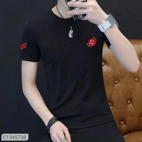 Tom Scott Cotton Solid Half Sleeves T-Shirt(SC1345738)  - L