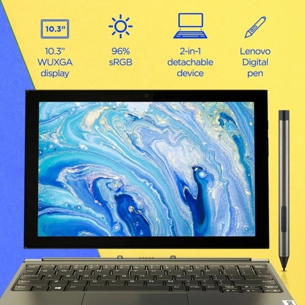Lenovo Tab Ideapad Duet 3 with Bluetooth Keyboard and Digital Pen 4 GB RAM 128 GB ROM 10.3 inches with Wi-Fi Only Tablet 