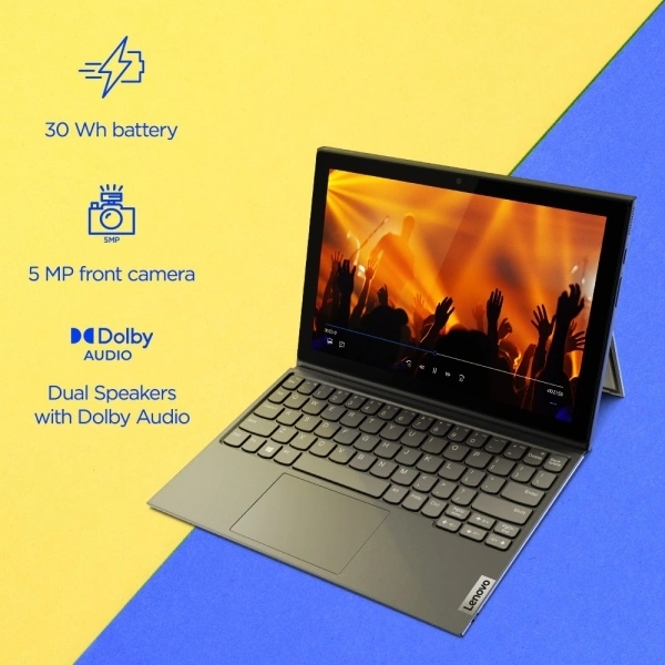 Lenovo Tab Ideapad Duet 3 with Bluetooth Keyboard and Digital Pen 4 GB RAM 128 GB ROM 10.3 inches with Wi-Fi Only Tablet 