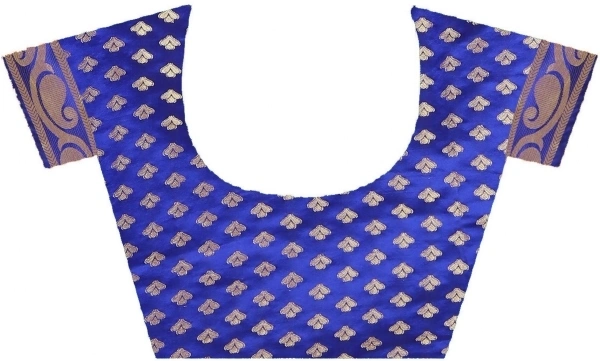 INDIAN BEAUTIFUL Self Design Banarasi Poly Silk Saree - Sidhu Collection , Rama Blue 
