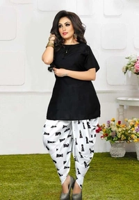 JNS NEW LUNCH KURTA WITH DIGITAL PRINT Dhoti (SS42092539)  - Navy Blue , XL , Sidhu Collection 