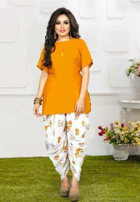 JNS NEW LUNCH KURTA WITH DIGITAL PRINT Dhoti (SS42092539)  - Navy Blue , XXL , Sidhu Collection 