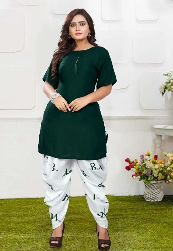 JNS NEW LUNCH KURTA WITH DIGITAL PRINT Dhoti (SS42092539)  - Green, M, Sidhu Collection 