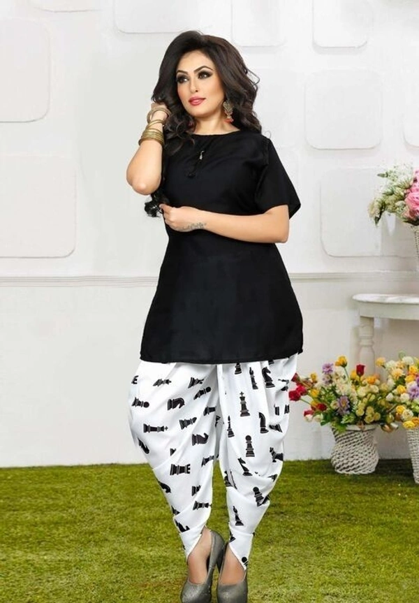 JNS NEW LUNCH KURTA WITH DIGITAL PRINT Dhoti (SS42092539)  - Black , M, Sidhu Collection 