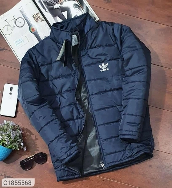 NS Solid Full Sleeves Regular Fit Puff Jacket (SC1855568)  - Navy Blue , XXL , Sidhu Collection 