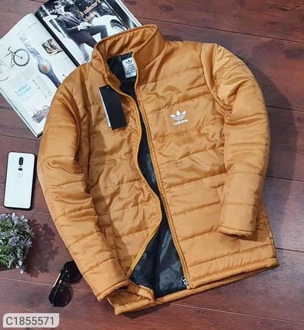 NS Solid Full Sleeves Regular Fit Puff Jacket (SC1855568)  - Brown, L, Sidhu Collection 