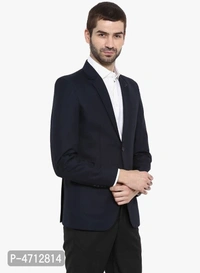 Fashionable Navy Blue Polyviscose Jacket For Men (SP4712814)  - 40, Sidhu Collection 