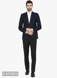 Fashionable Navy Blue Polyviscose Jacket For Men (SP4712814)  - 44, Sidhu Collection 
