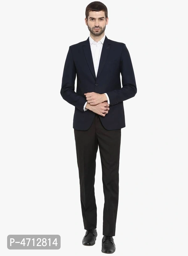 Fashionable Navy Blue Polyviscose Jacket For Men (SP4712814)  - 44, Sidhu Collection 