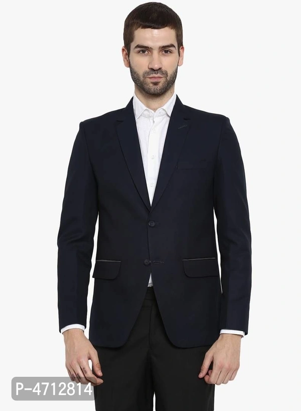 Fashionable Navy Blue Polyviscose Jacket For Men (SP4712814)  - 44, Sidhu Collection 