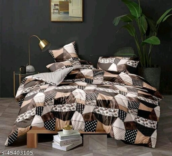 ALIDERHOM™ 240 TC FLOWER Printed heavy GlaceCotton Double Bedsheet with 2 Matching Pillow Covers (SS45403105)  - Multi Color 2, Sidhu Collection 