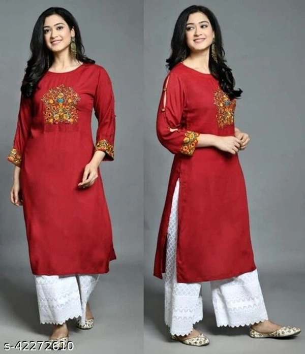 Banita Voguish Women Kurta Sets(SS42272610)  - Red, XXL , Sidhu Collection 