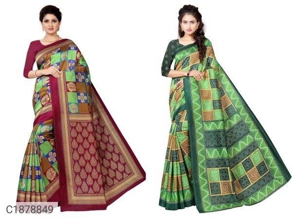  Latest Printed Art Silk Sarees (Combo) (SC1878848)  - Sidhu Collection , 2
