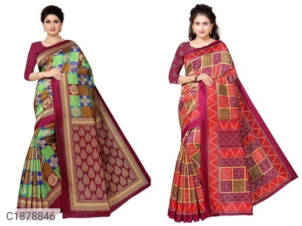 Latest Printed Art Silk Sarees (Combo) (SC1878848)  - Sidhu Collection , 2