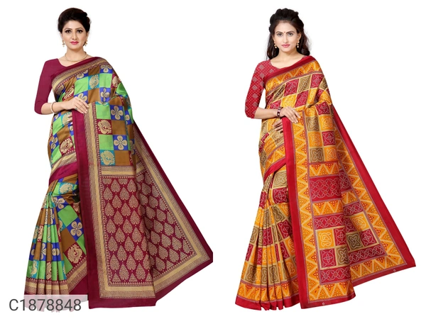  Latest Printed Art Silk Sarees (Combo) (SC1878848)  - Sidhu Collection , 2