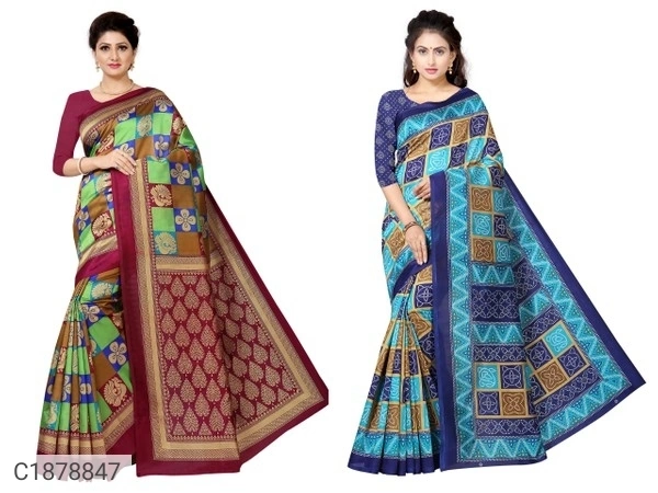  Latest Printed Art Silk Sarees (Combo) (SC1878848)  - Sidhu Collection , 2