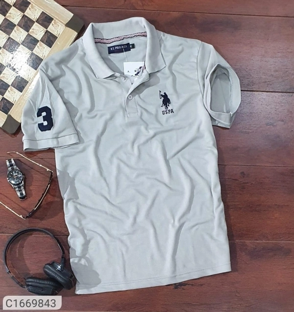  Cotton Solid Half Sleeves Polo T-Shirts (SC1669840)  - Blue , XL , Sidhu Collection 